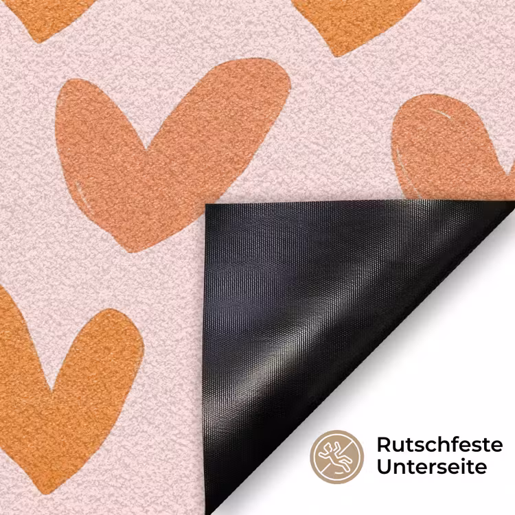 Hartjes - Getekend - Oranje Deurmat klein 898 -antislip_DE
