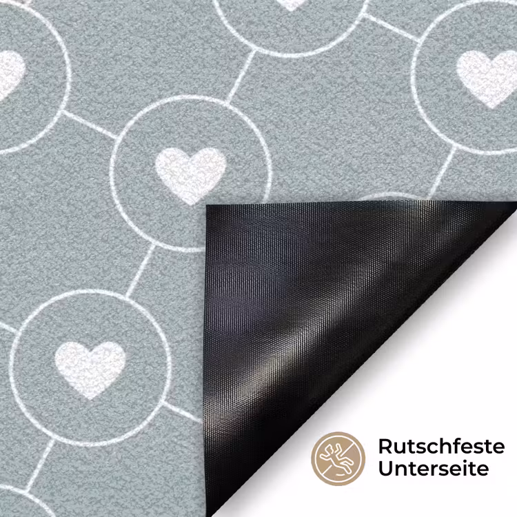 Hartjes - Wit - Rond - Patroon Deurmat klein 898 -antislip_DE