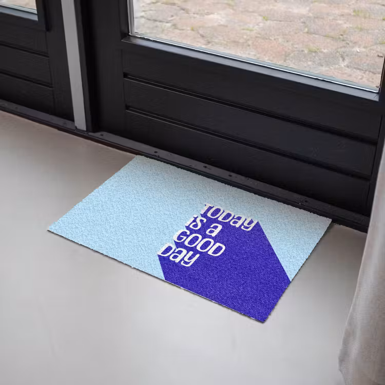 Today is a good day - Blauw - Schaduw Deurmat klein -sfeer2