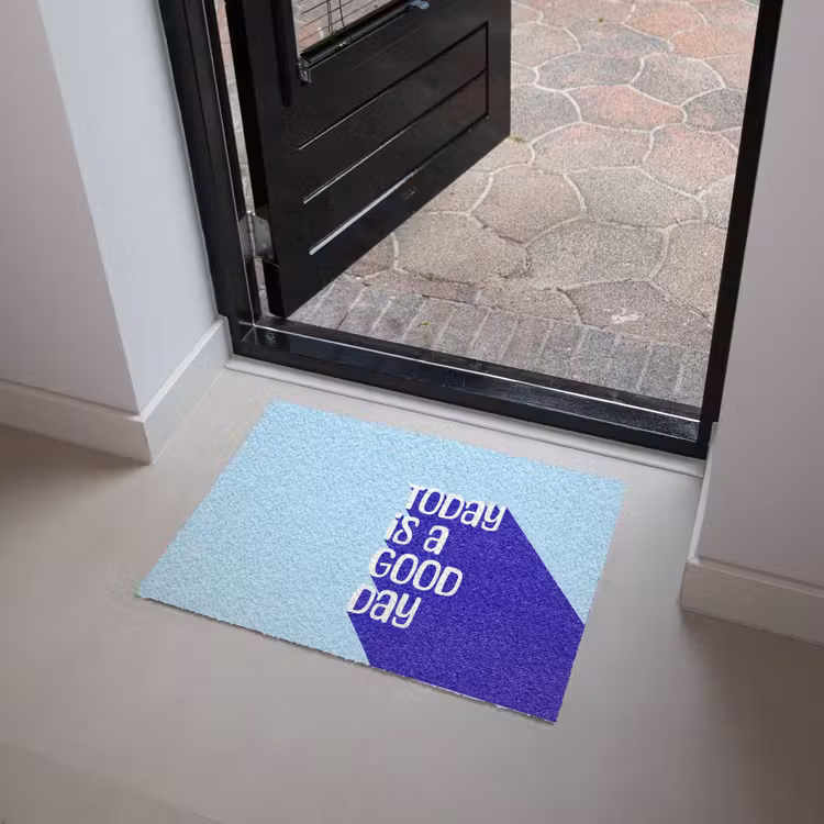 Today is a good day - Blauw - Schaduw Deurmat klein -sfeer5