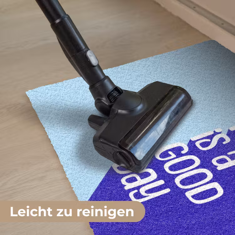 Today is a good day - Blauw - Schaduw Deurmat klein -reinigen_DE