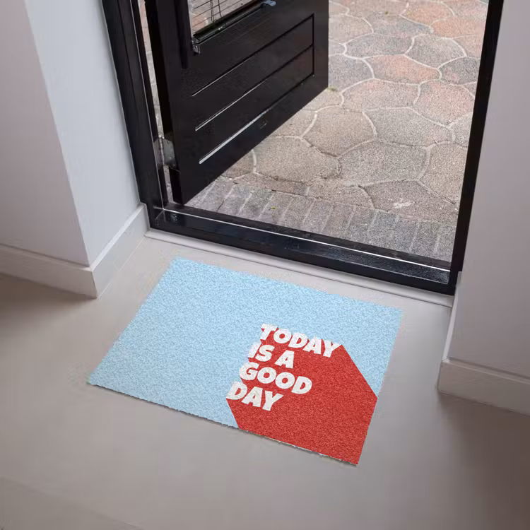 Today is a good day - Rood - lichtblauw Deurmat klein -sfeer5