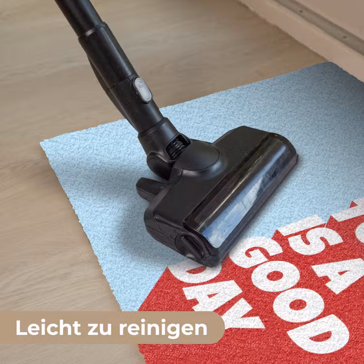 Today is a good day - Rood - lichtblauw Deurmat klein -reinigen_DE