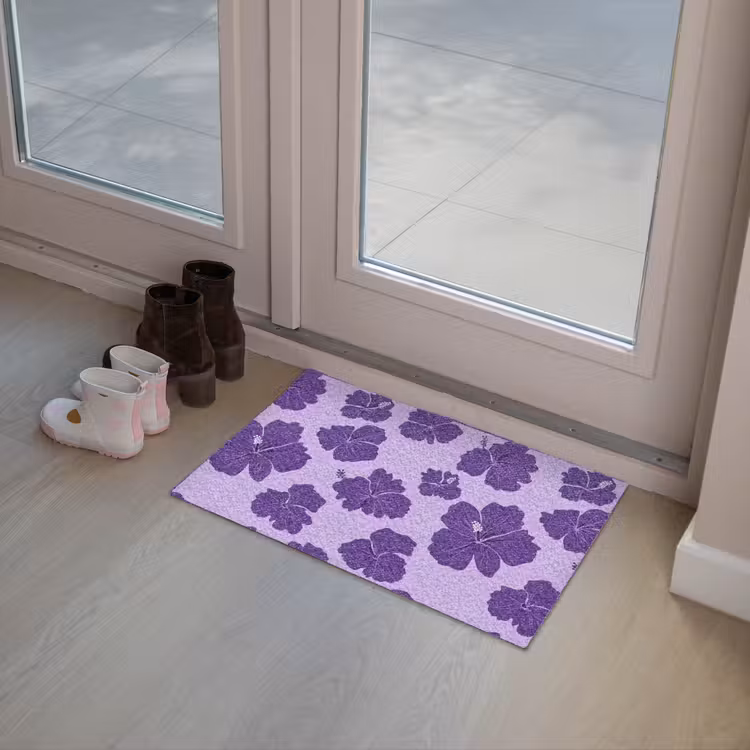 Hibiscus - Bloemen - Paars Deurmat klein 898 -sfeer3