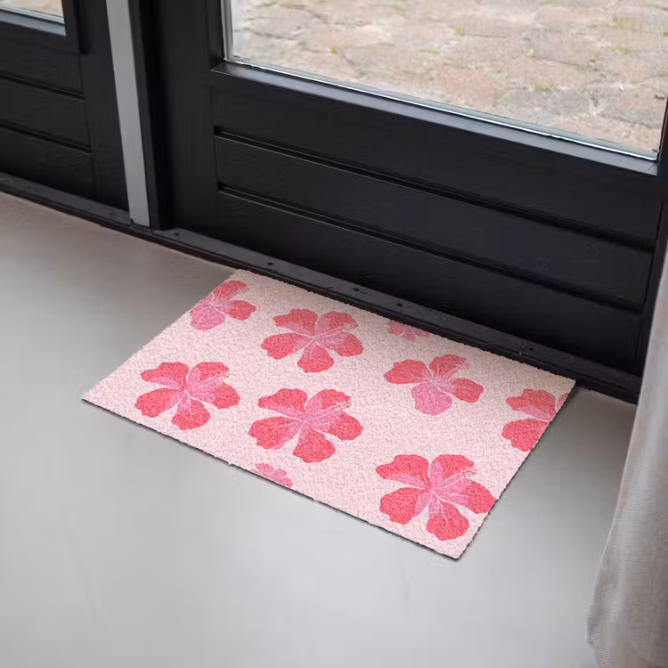 Hibiscus - Bloemen - Roze Deurmat klein 898 -sfeer2