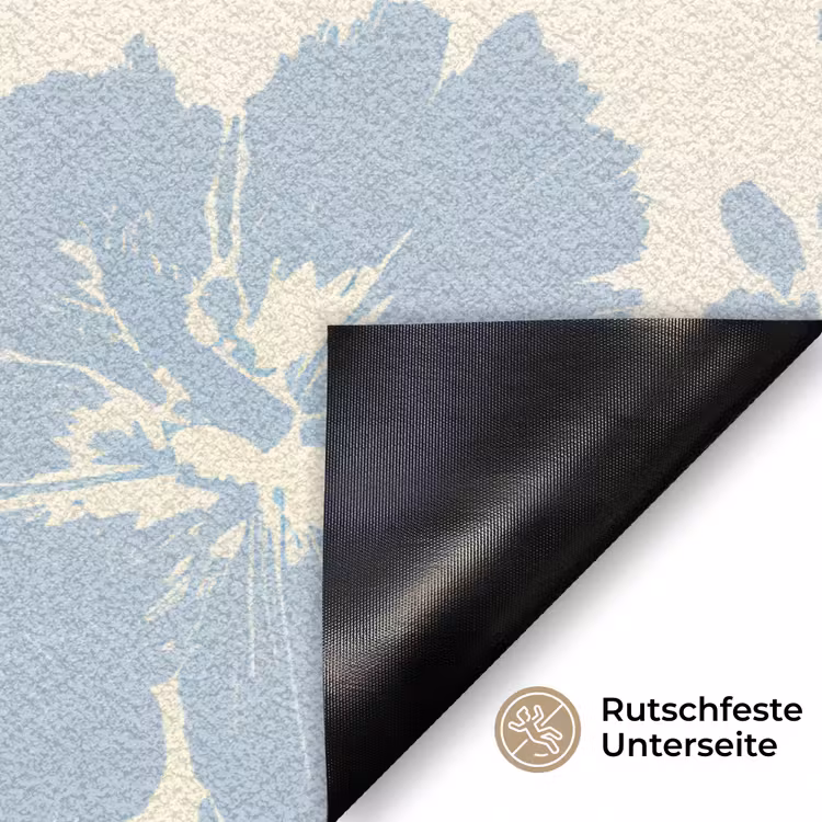 Hibiscusbloemen - Blauw - Patroon - Tropisch Deurmat klein -antislip_DE