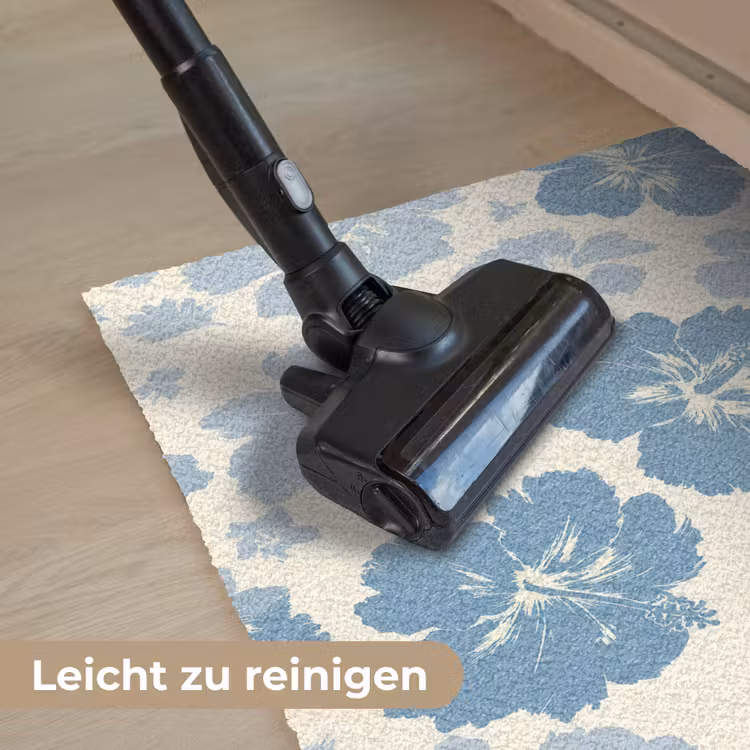 Hibiscusbloemen - Blauw - Patroon - Tropisch Deurmat klein -reinigen_DE