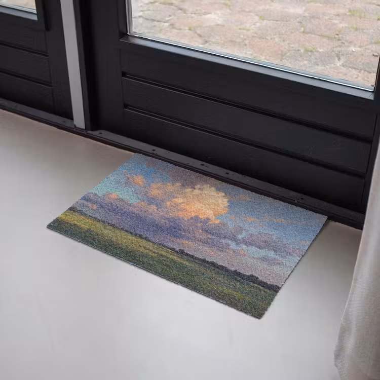 Lucht - Wolken - Landschap - Modern - Oranje Deurmat klein -sfeer2