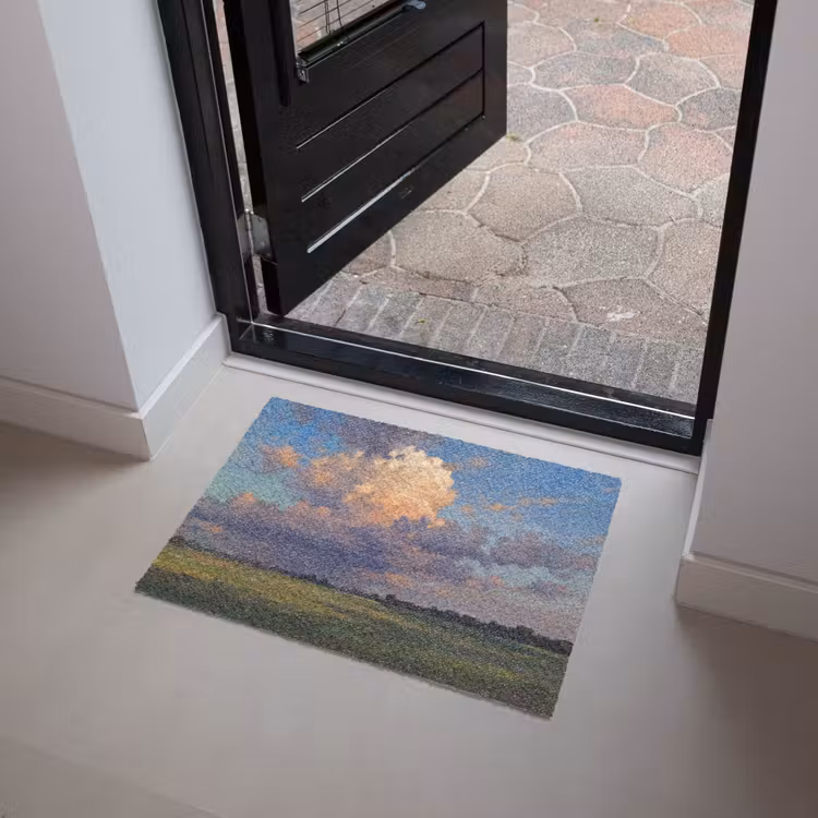 Lucht - Wolken - Landschap - Modern - Oranje Deurmat klein -sfeer5