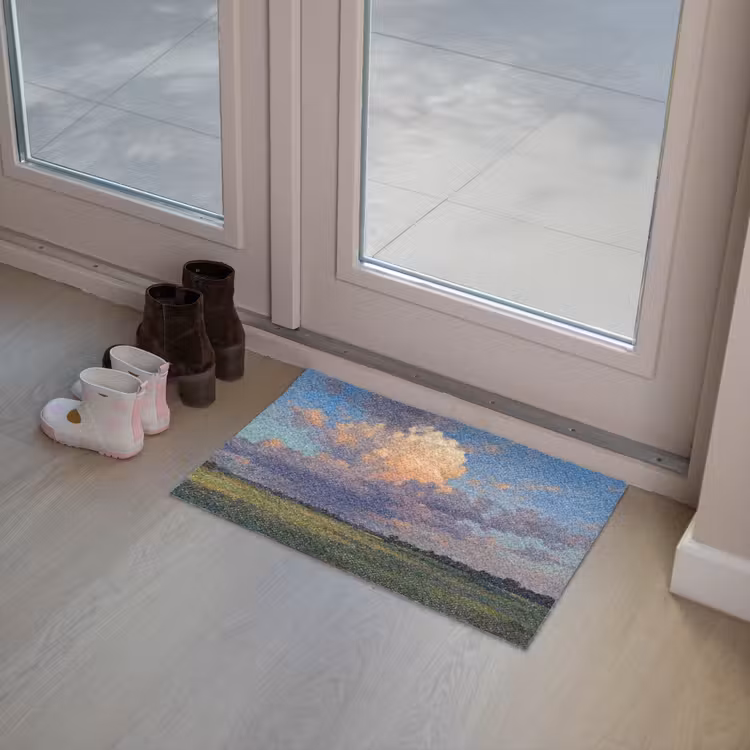 Lucht - Wolken - Landschap - Modern - Oranje Deurmat klein -sfeer3