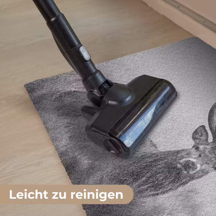 Hert - Mistig - Zwart - Wit Deurmat klein -reinigen_DE