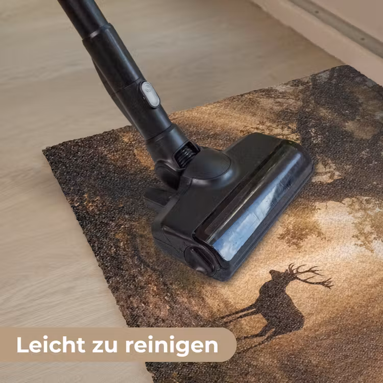 Hert - Bos - Mistig - Natuur - Goud Deurmat klein -reinigen_DE