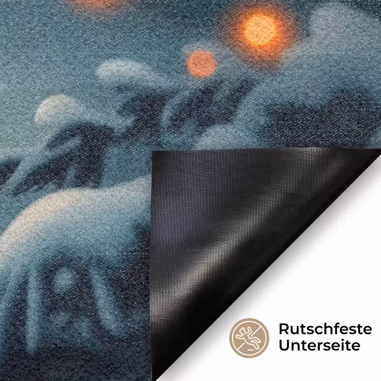 Hert - Kerst - Winter - Sneeuw - Kerstkrans Deurmat klein -antislip_DE