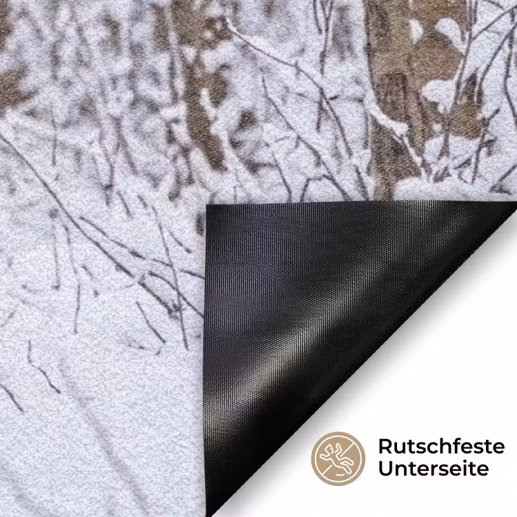 Hert - Winter - Bos - Natuur - Wit Deurmat klein -antislip_DE