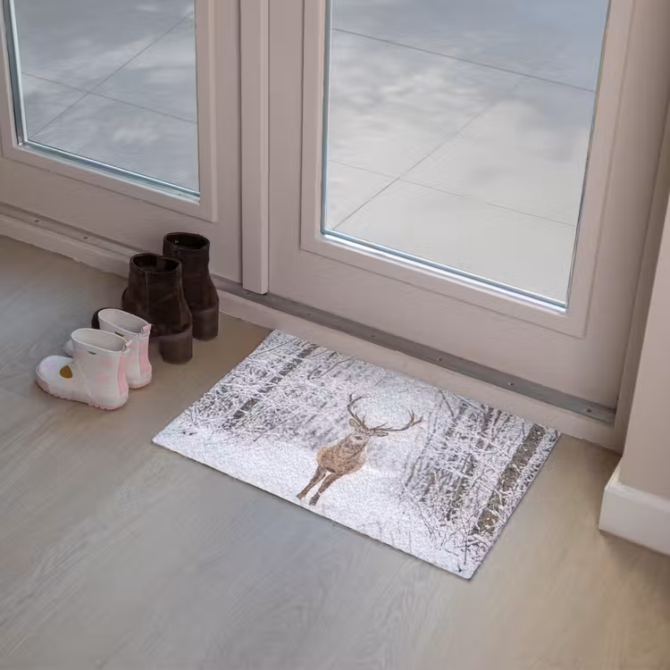 Hert - Winter - Bos - Natuur - Wit Deurmat klein -sfeer3