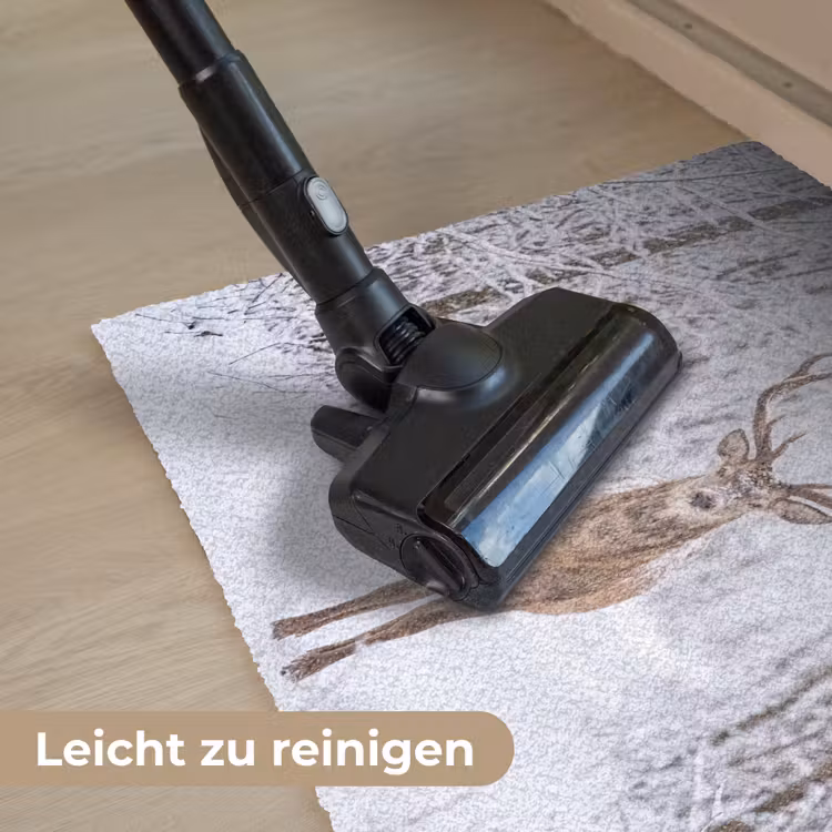 Hert - Winter - Bos - Natuur - Wit Deurmat klein -reinigen_DE