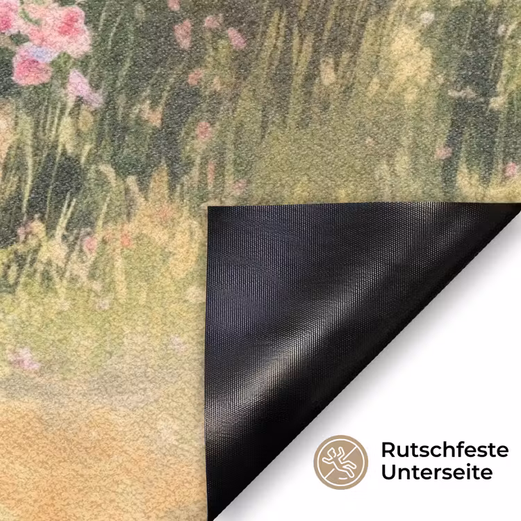 Houten bankje - Bloempotten - Landschap Deurmat klein -antislip_DE
