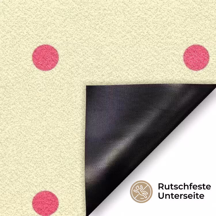 Nice - Stippen - Roze - Geel Deurmat klein -antislip_DE