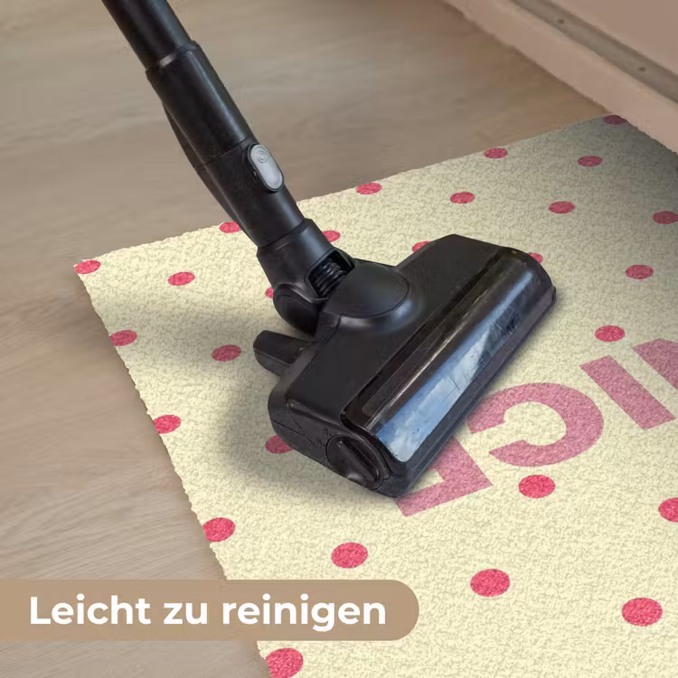 Nice - Stippen - Roze - Geel Deurmat klein -reinigen_DE