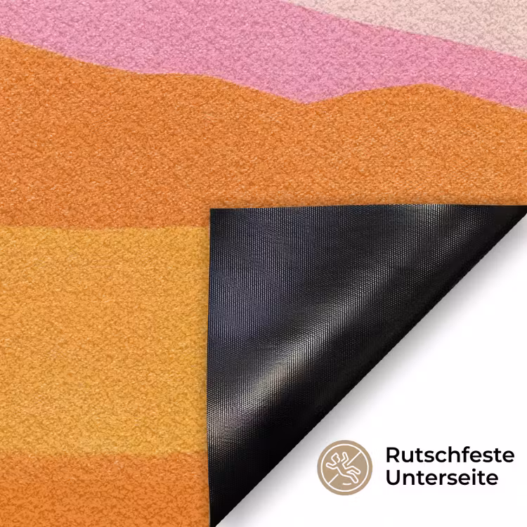 Heuvels - Oranje - Zon - Abstract Deurmat klein -antislip_DE