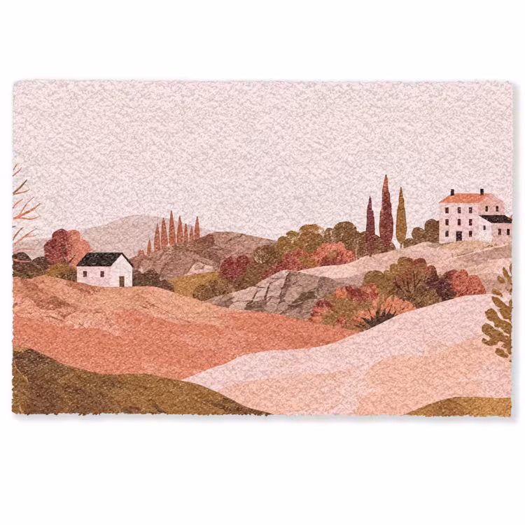 Heuvellandschap - Grafisch - Terracotta Deurmat klein -zkaufland3d