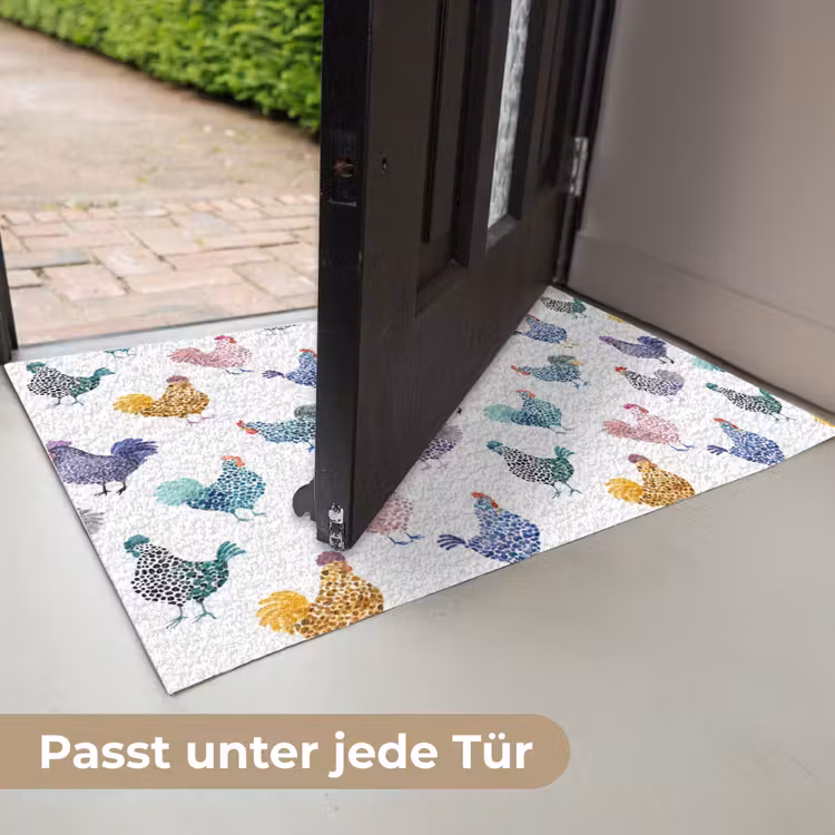 Kippen -Aquarel - Kleurrijk Deurmat klein 898 -USP_DE