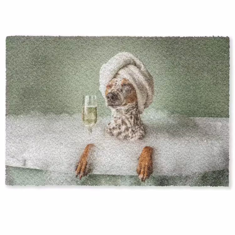Hond - Bad - Champagne - Handdoek Deurmat klein -zkaufland3d
