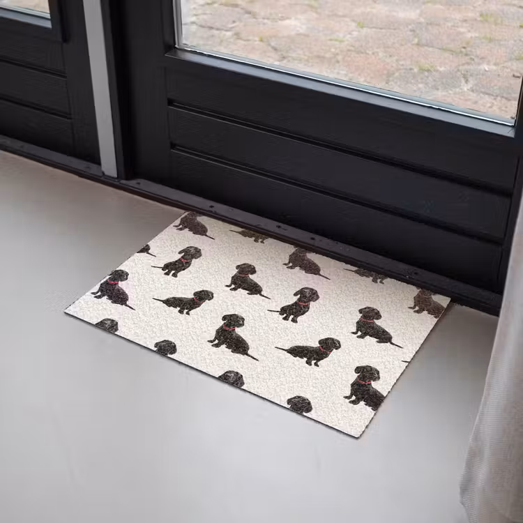 Hond - Patroon - Zwart Deurmat klein 898 -sfeer2