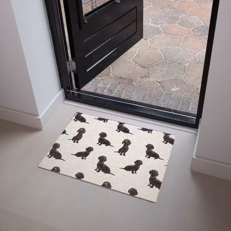 Hond - Patroon - Zwart Deurmat klein 898 -sfeer5