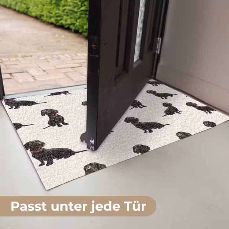 Hond - Patroon - Zwart Deurmat klein 898 -USP_DE