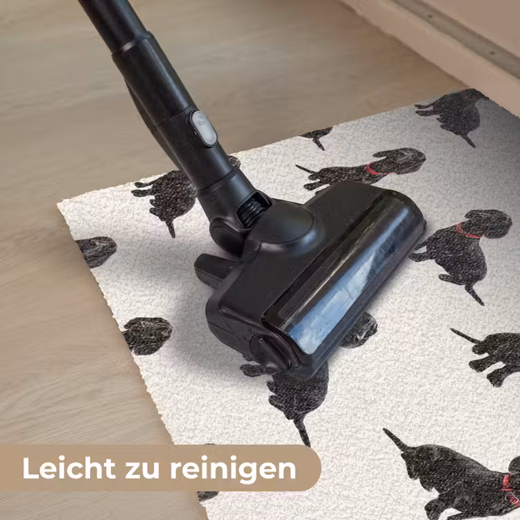 Hond - Patroon - Zwart Deurmat klein 898 -reinigen_DE