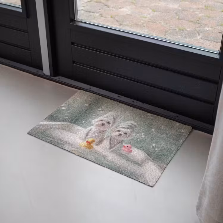 Hondjes - Badkuip - Badeendjes - Handdoeken Deurmat klein -sfeer2