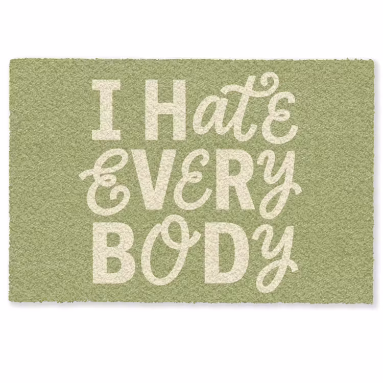 I hate everybody - Groen - Retro Deurmat klein -zkaufland3d