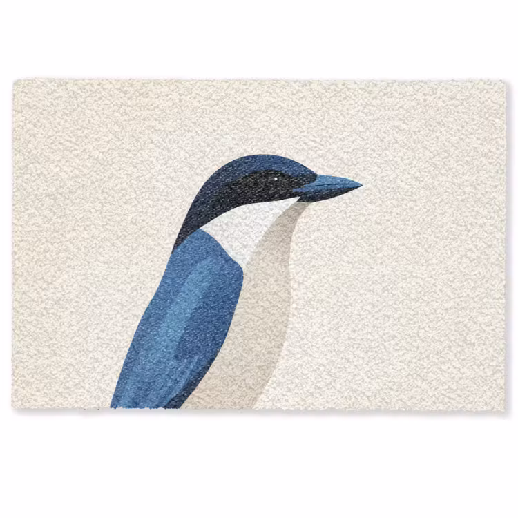 Illustratie - Blauw - Vogel Deurmat klein -zkaufland3d
