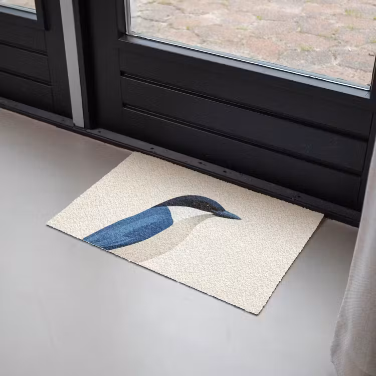 Illustratie - Blauw - Vogel Deurmat klein -sfeer2