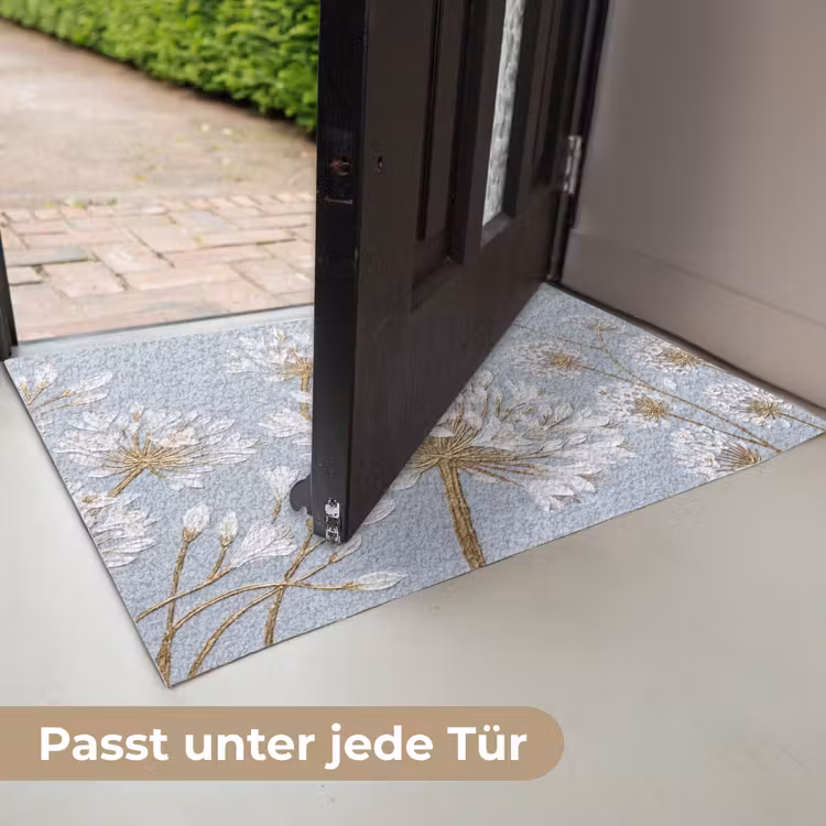 Illustratie - Bloemen - Blauw Deurmat klein -USP_DE