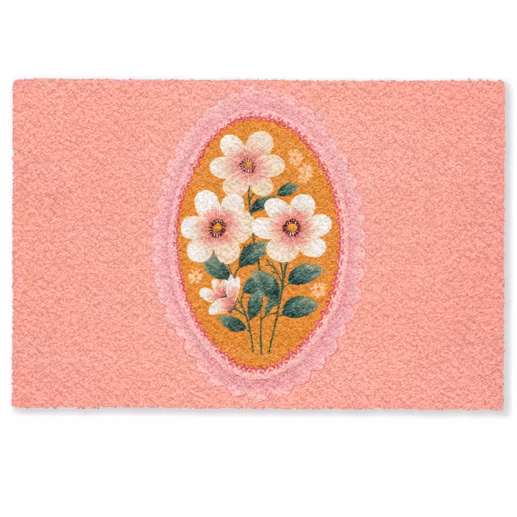 Illustratie - Bloemen - Rand - Roze Deurmat klein -zkaufland3d
