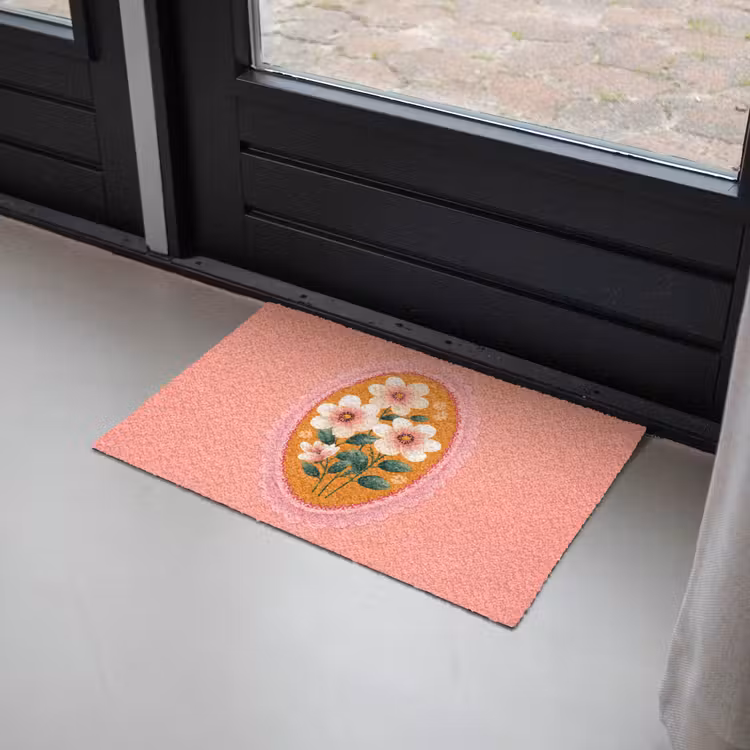 Illustratie - Bloemen - Rand - Roze Deurmat klein -sfeer2