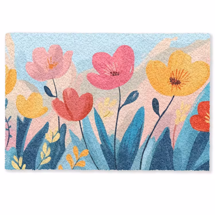 Illustratie - Bloemen - Kleurrijk Deurmat klein -zkaufland3d