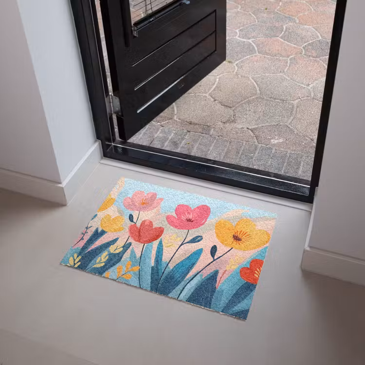 Illustratie - Bloemen - Kleurrijk Deurmat klein -sfeer5