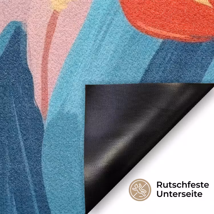 Illustratie - Bloemen - Kleurrijk Deurmat klein -antislip_DE