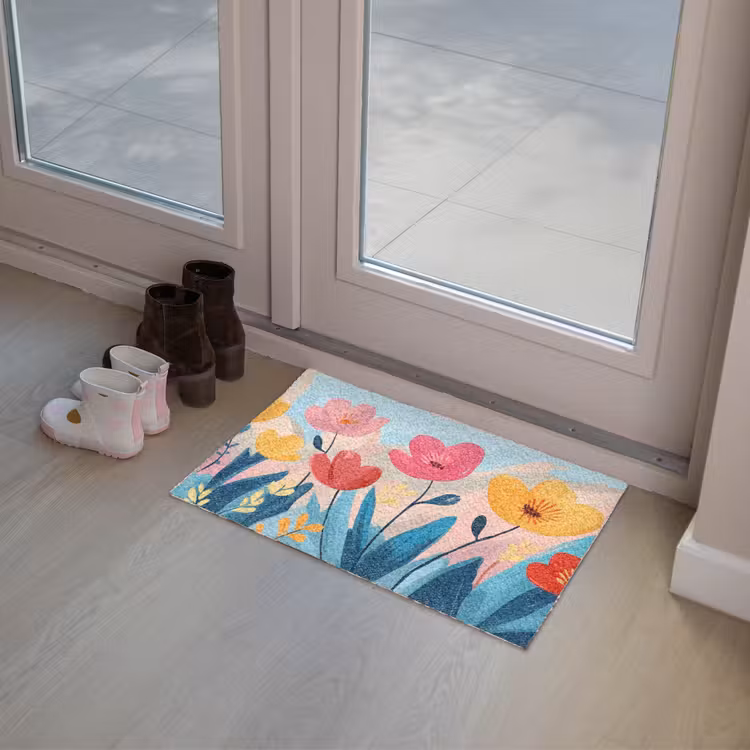 Illustratie - Bloemen - Kleurrijk Deurmat klein -sfeer3