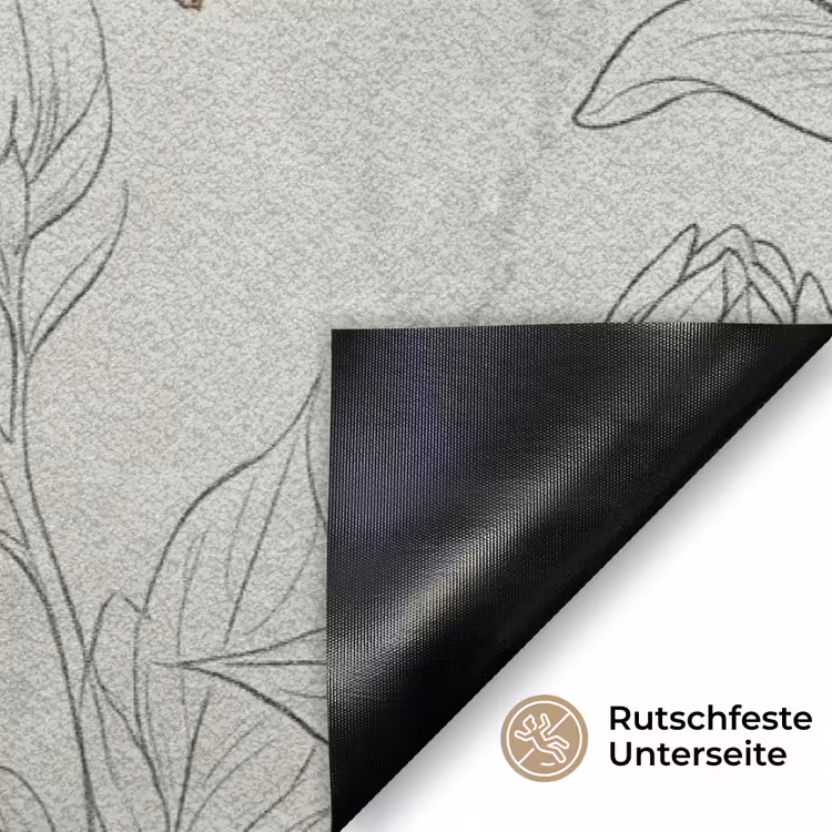 Illustratie - Bloemen - Groen Deurmat klein -antislip_DE