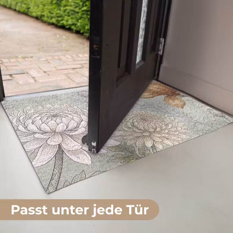 Illustratie - Bloemen - Groen Deurmat klein -USP_DE