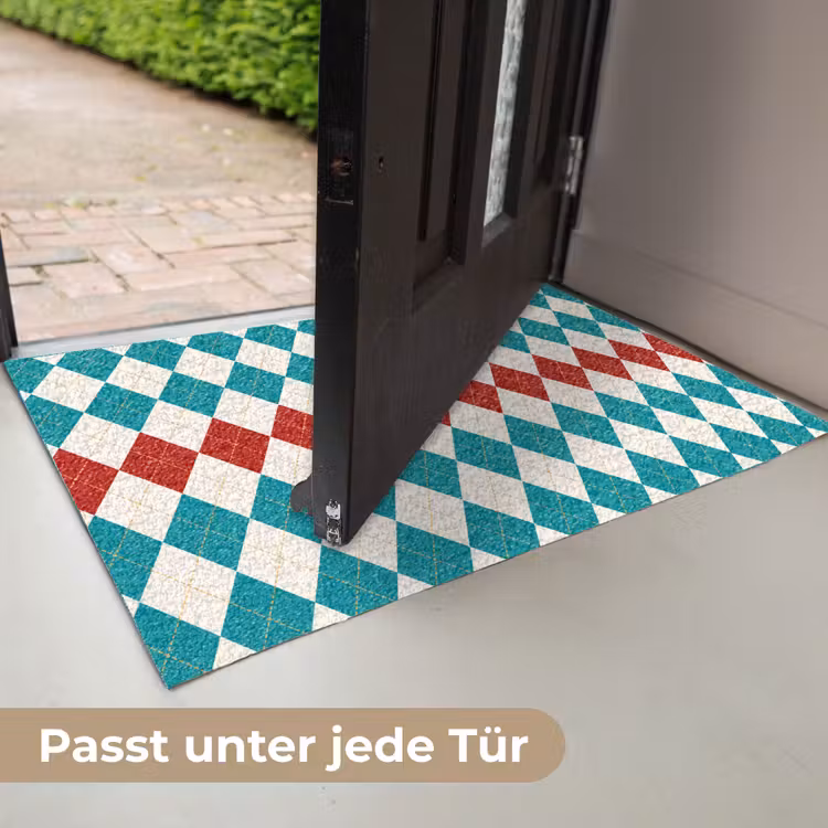 Illustratie - Ruiten - Rood - Groen Deurmat klein 898 -USP_DE