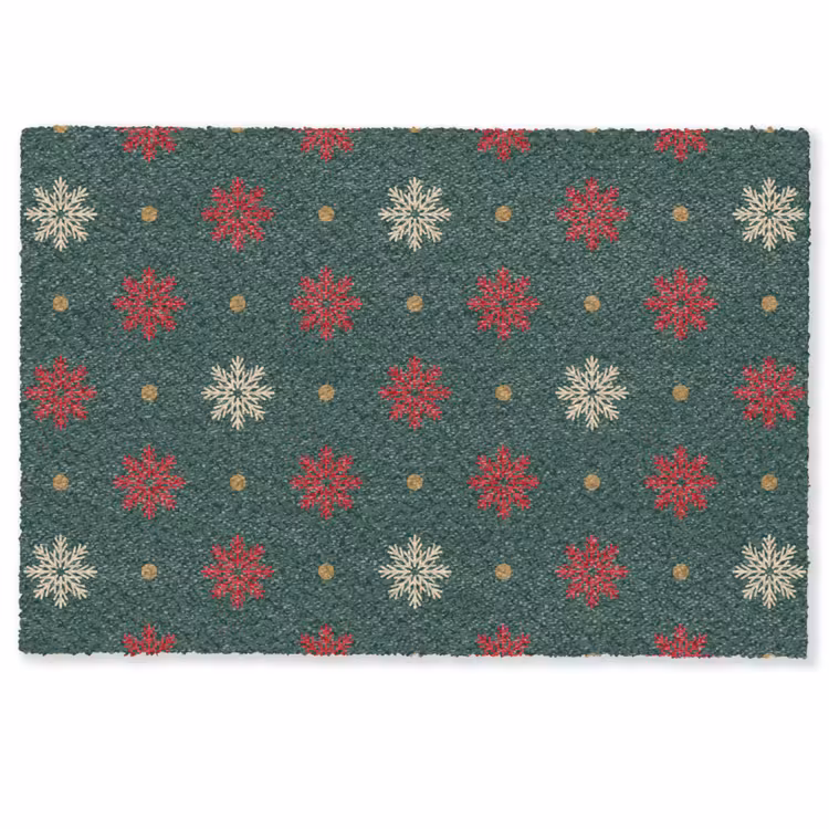 Illustratie - Sneeuwvlokken - Groen Deurmat klein 898 -zkaufland3d