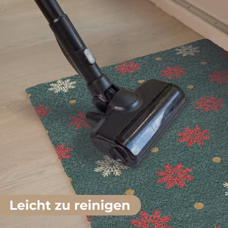 Illustratie - Sneeuwvlokken - Groen Deurmat klein 898 -reinigen_DE