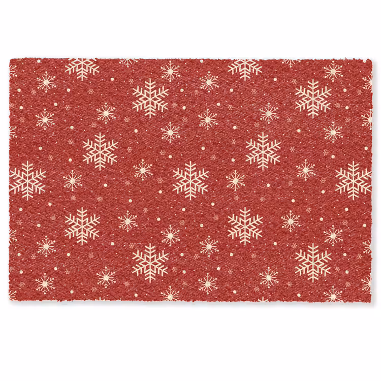 Illustratie - Sneeuwvlokken - Rood Deurmat klein 898 -zkaufland3d
