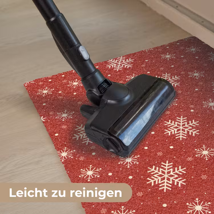 Illustratie - Sneeuwvlokken - Rood Deurmat klein 898 -reinigen_DE