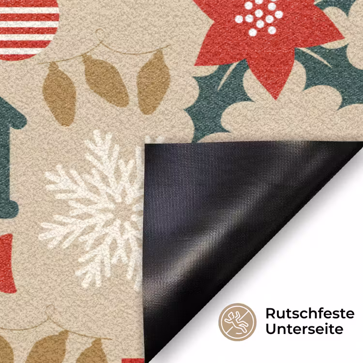 Illustratie - Kerst - Beige Deurmat klein 898 -antislip_DE